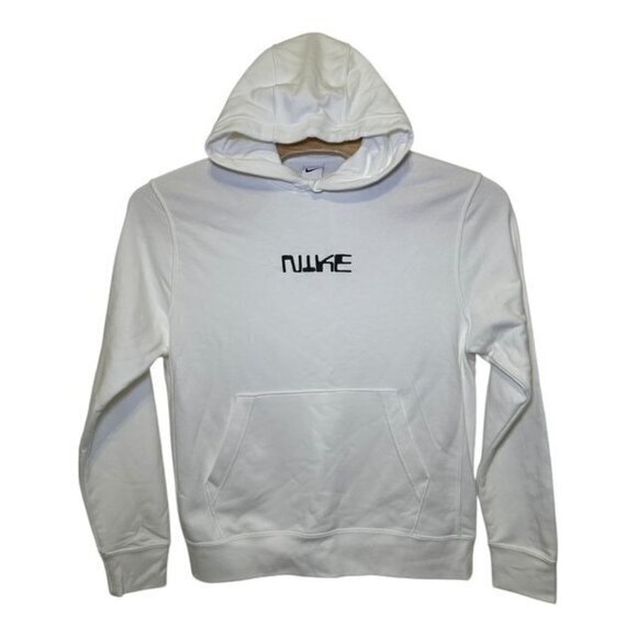 Nike Club Fleece Pullover Hoodie Sweatshirt White Men's Medium NWOT FB6574-100 - Picture 12 of 16